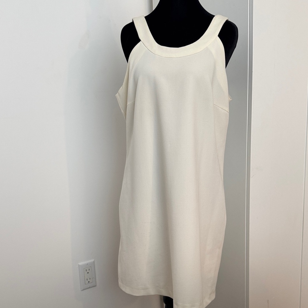 Elegant Cream Sleeveless Dress